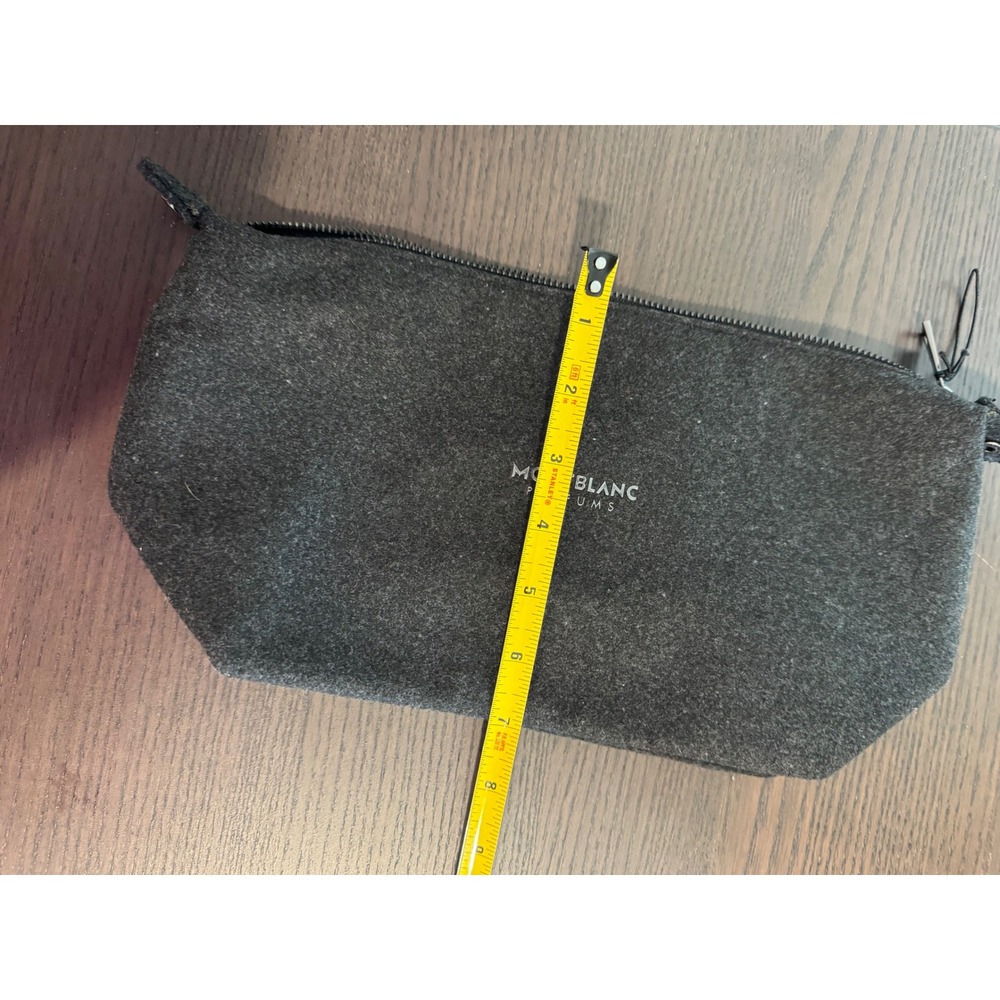 Montblanc Parfums Toiletry Dopp Kit Bag Mens OS Charcoal Grey Felt Zip Closure - Picture 7 of 9